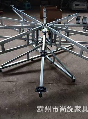 落支地钢电动餐桌遥控架示机芯转盘展旋转圆桌全81618自动架饭店