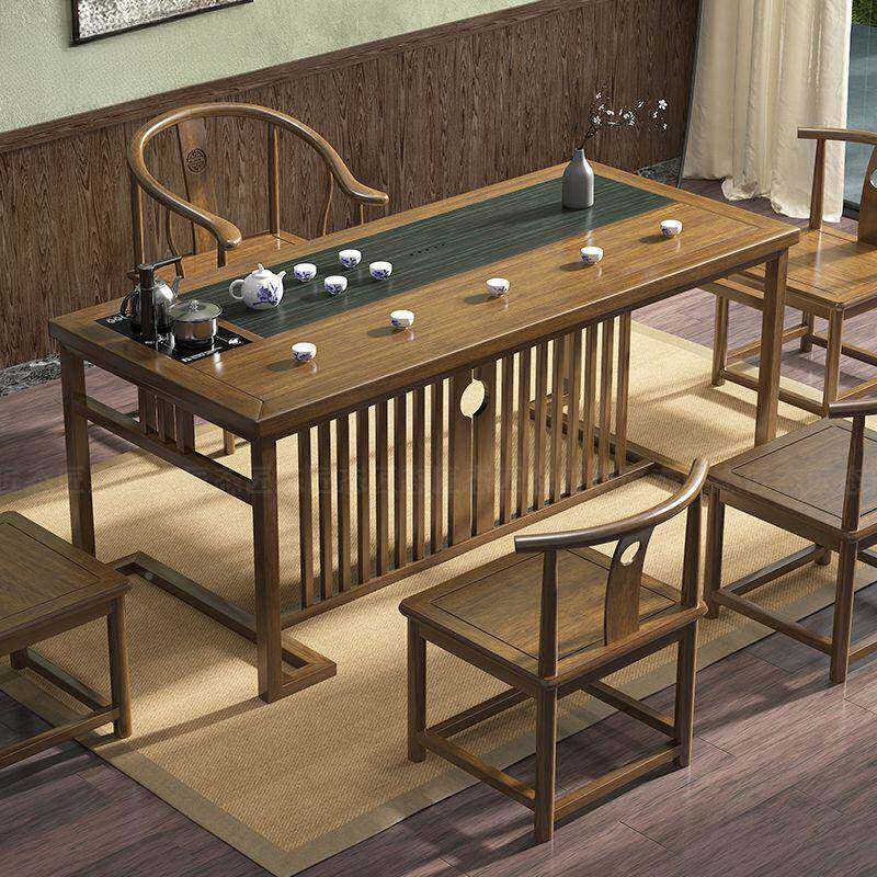 实木茶组桌新式茶桌一中体一整套办公茶几桌WAB台椅茶合