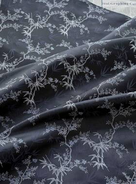 国风仿宋锦色织旗袍竹叶汉XRL-C9-4新服装布多古色风手工拜年服提