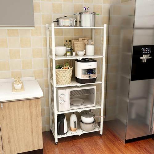 VBN免安装折厨房用品置物架多层烤箱放锅架微炉波储物收纳叠整理