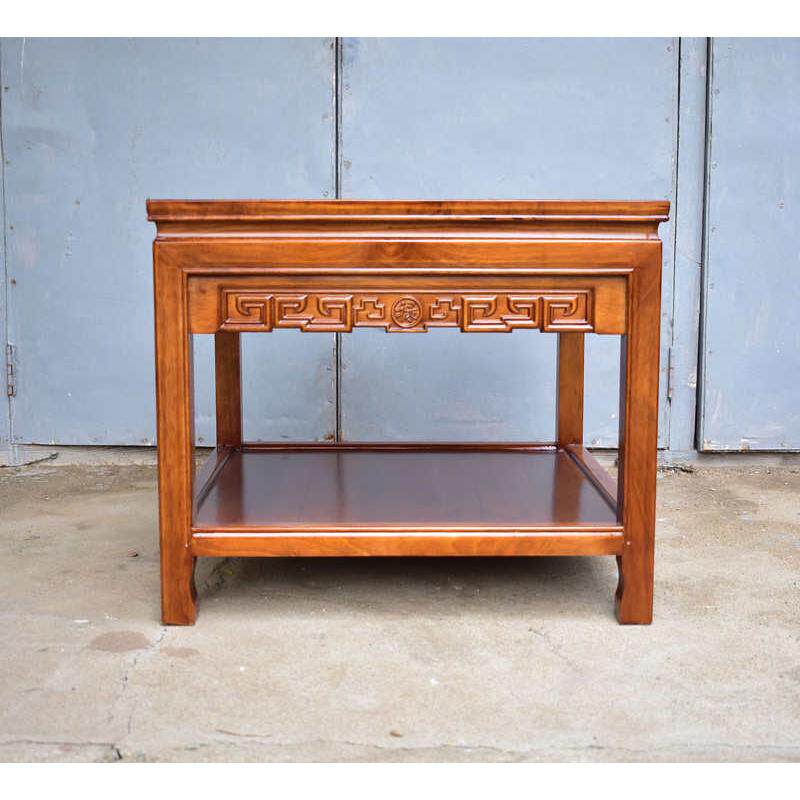 茶几小户型茶桌沙发边桌客厅几榆木实木正方形双层角中式小桌子新