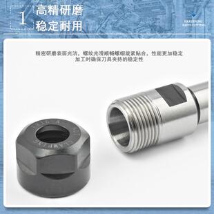 ER延长杆A型六角杆C8/C10/C12/C16/C20-ER20ER16ER11螺帽直柄加长