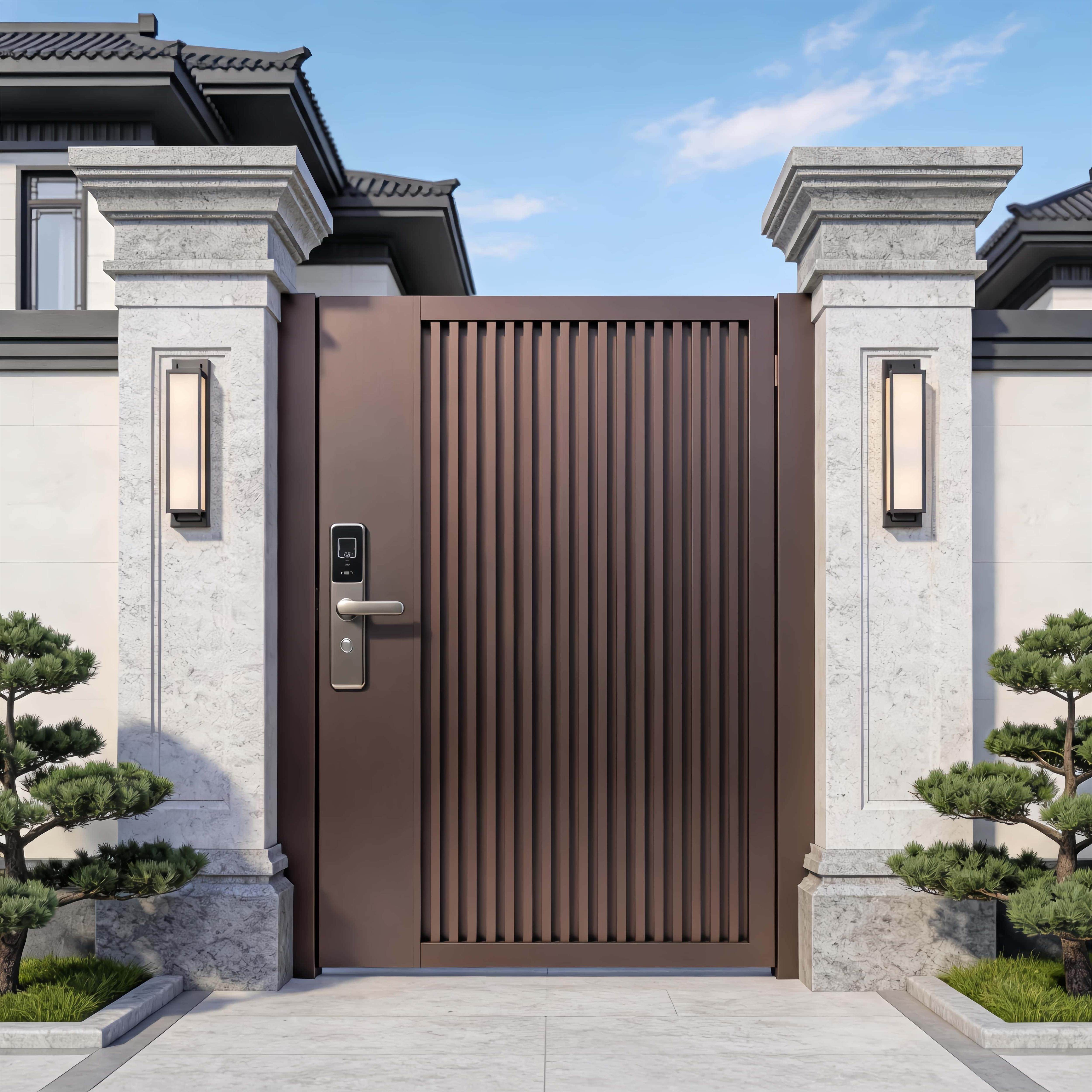 铝合大金庭门别院墅门双开门铁艺别墅门院子门铝合庭院门金入户花