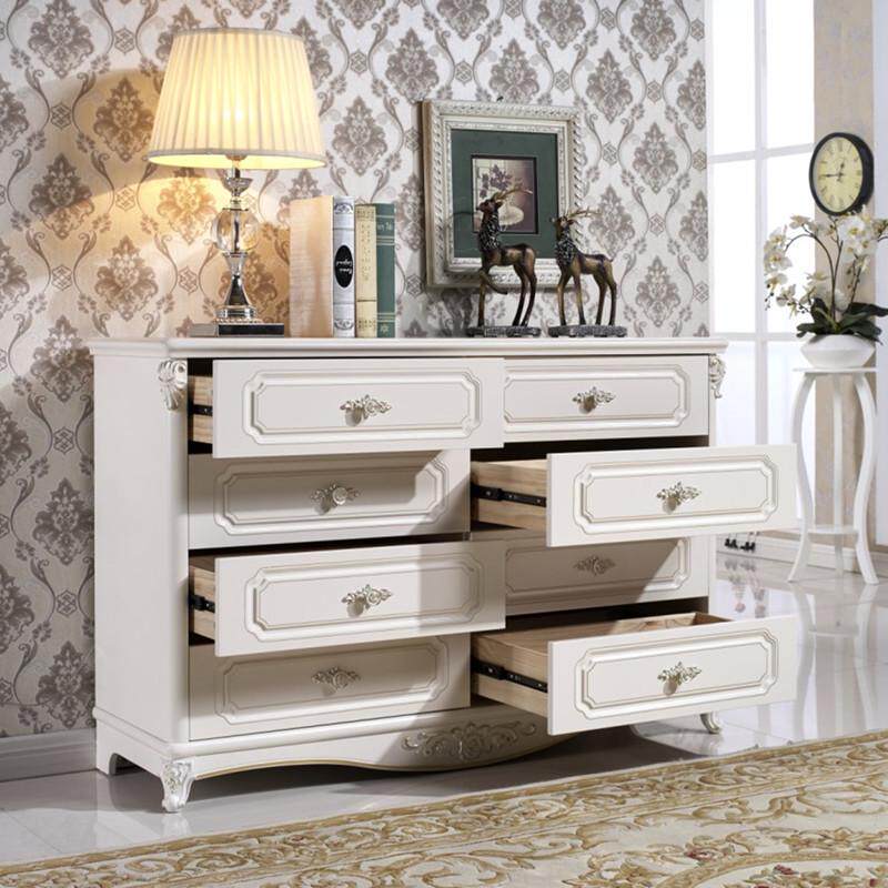 欧式雕花八斗柜大容量储物柜柜子卧室实木漆五斗柜组装烤收纳抽屉