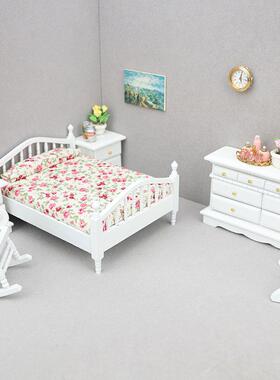 1：12迷你娃娃屋卧室套装6套dollhouse 12分娃娃用摆件ob11床镜子