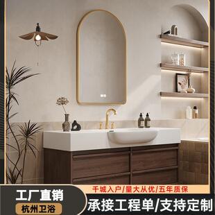 琦美石一体大肚盆窄边小户型浴室柜组合卫生间洗手洗脸池洗漱台盆