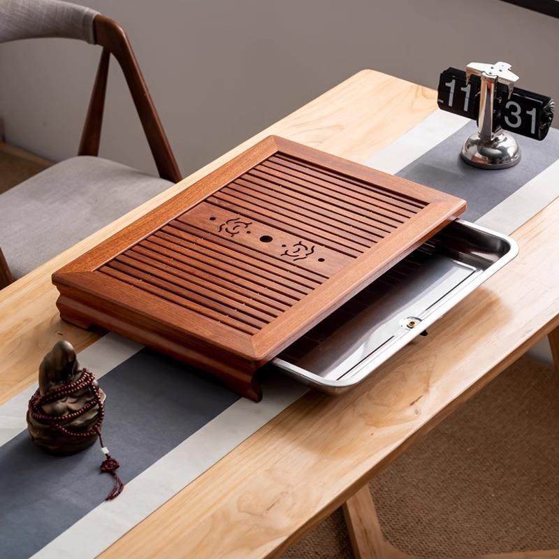 不锈钢实木茶盘干泡台高端家用轻奢中式抽屉式茶台,3C数码配件,其它配件,淘宝优惠券,粉丝福利购,淘宝优惠卷