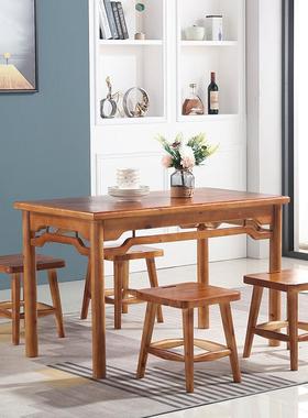 实木99058串串香磁炉火餐锅一火锅桌椅组体合快餐烧腊小吃店面馆