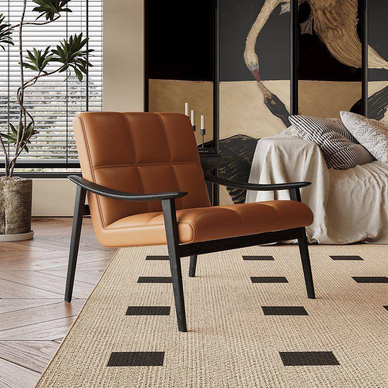 意式木休闲椅单人沙椅轻现代简约奢设计OOF发师单椅客厅阳台实沙