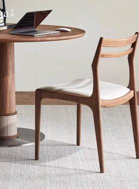 胡北美桃木色餐桌餐椅家书背房现代简约餐厅客厅实用木92395洽谈