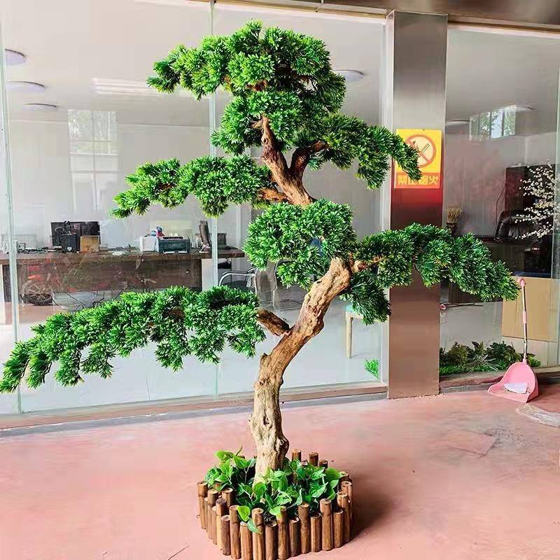 饰仿真松树迎客松新中式装绿楼下04摆件内大型景观假树植室造景