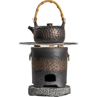 复日式粗陶围炉茶古器木碳野外炭火炉黑炉茶煮茶器烧水GDW炉办煮
