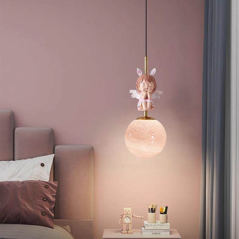 创意房北极简儿童床头吊灯轻奢男孩761孩卧室房间个欧性月球小女