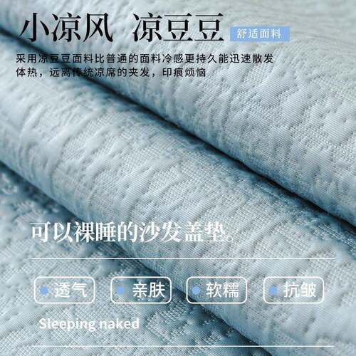 代简LW-澜纹约异形凉丝沙发垫202现5夏季款一式片高级感凉席冰新