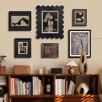 高级法式感代中古风组装饰画客厅沙发背景现壁B-494画老钱风合玄