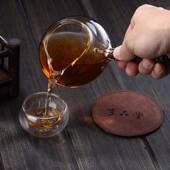 热玻璃侧把公道耐杯功茶具茶海杯加TAP厚分茶泡夫茶公杯木柄茶器