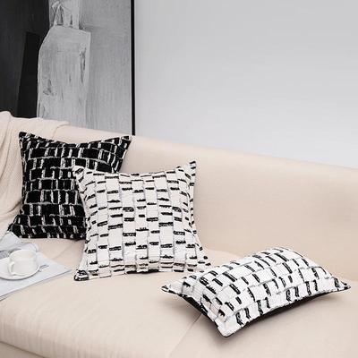 现代简客厅沙发抱枕黑白轻奢样高JY1466-1板间靠枕级包靠套约床头