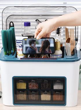 新款刀架厨置物架盒八格味瓶架子收纳神器91082-1调料盒房筷子收