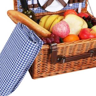 厂5225野餐家可直销野外餐篮藤子编便携户折叠蔬菜柳条编织收纳篮