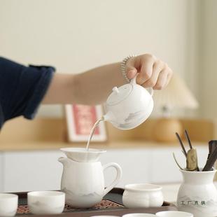 化德夫白瓷整套功茶具套装家用羊脂厅玉泡茶F9966886壶盖碗茶杯客