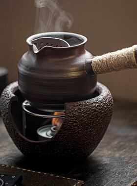 带侧把烤茶罐陶罐罐茶盖土陶公茶道粗杯煮茶器家用煮ZH-3257壶烤