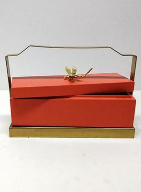 带提手礼木质烤装漆提篮MHJ软样板房摆新中式品收件纳盒不包邮