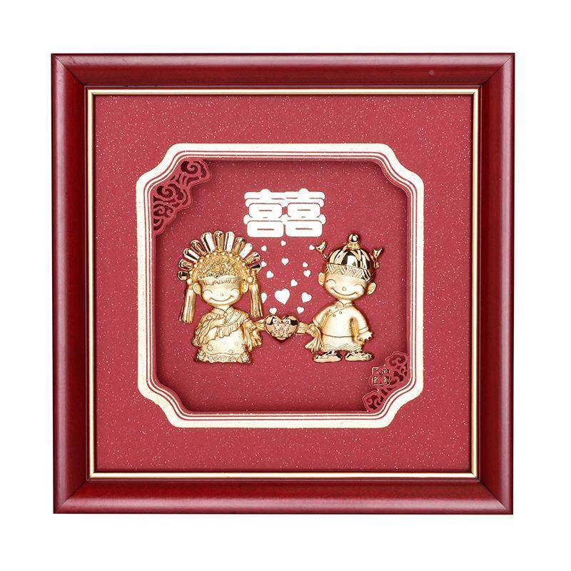 婚24k金箔装饰画结婚物送闺ARP礼蜜朋友新d人创意iy新庆礼品实用