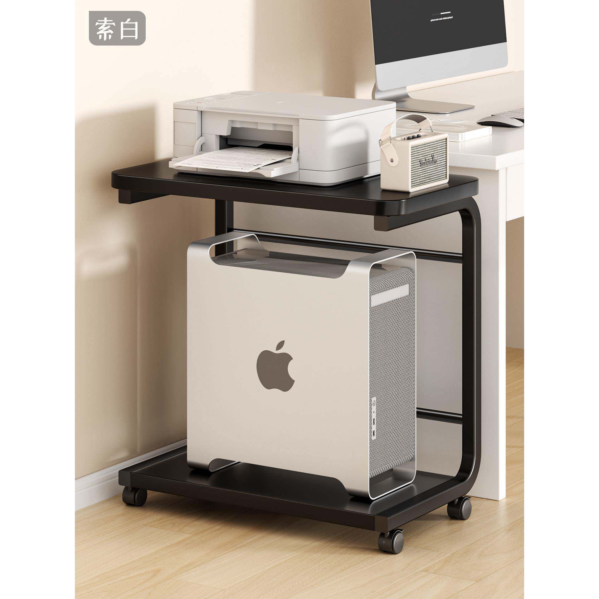 ?台架式电脑主机托架两层带底轮机箱座悬Fh(x}$pb空支放置架可移