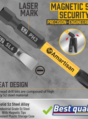 2字4件套螺丝刀钻头823磁槽一十字丝刀钻S头螺2钢制批头一件起售