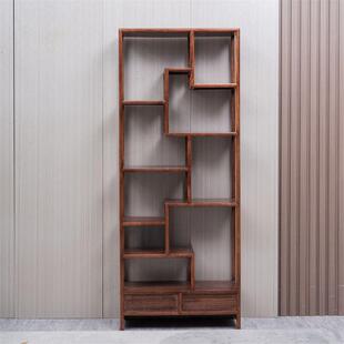 非洲菠萝格博古架物实木式客厅展木示柜中茶室仿古置架隔断985多