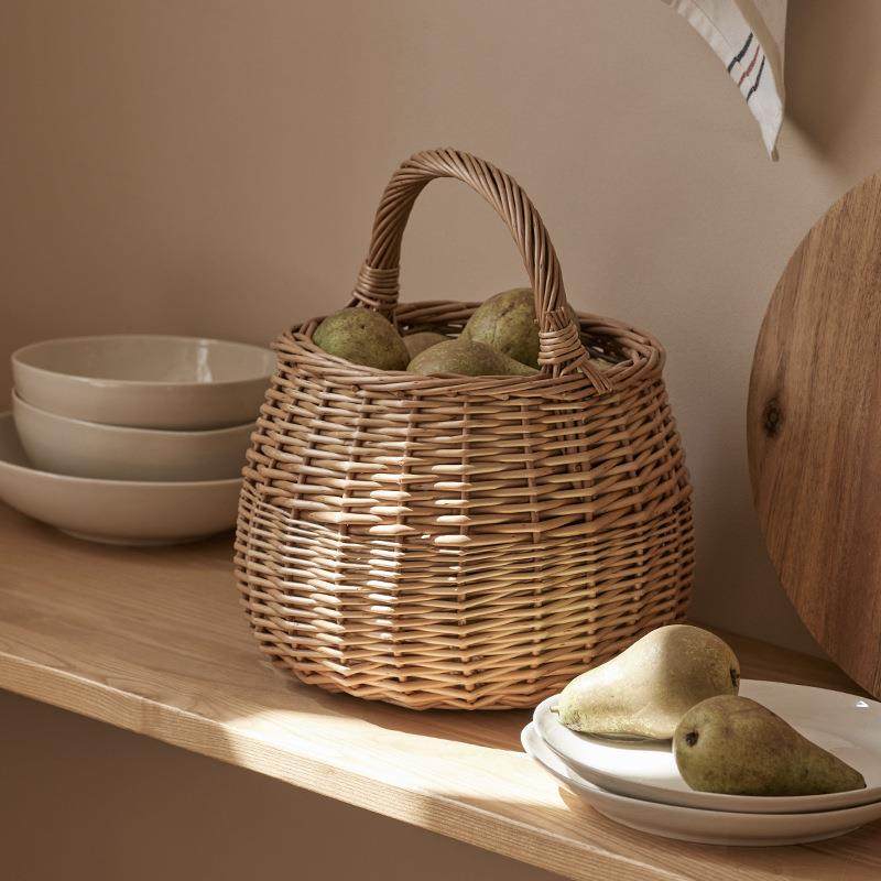 手工编藤柳编野篮餐手提编IMR织购物篮家水果篮子竹篮收纳筐小篮