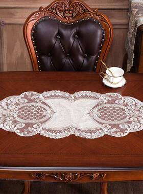 欧式布茶几垫餐盖边柜电视柜巾鞋柜盖TS83518R布蕾丝旗桌桌垫桌长