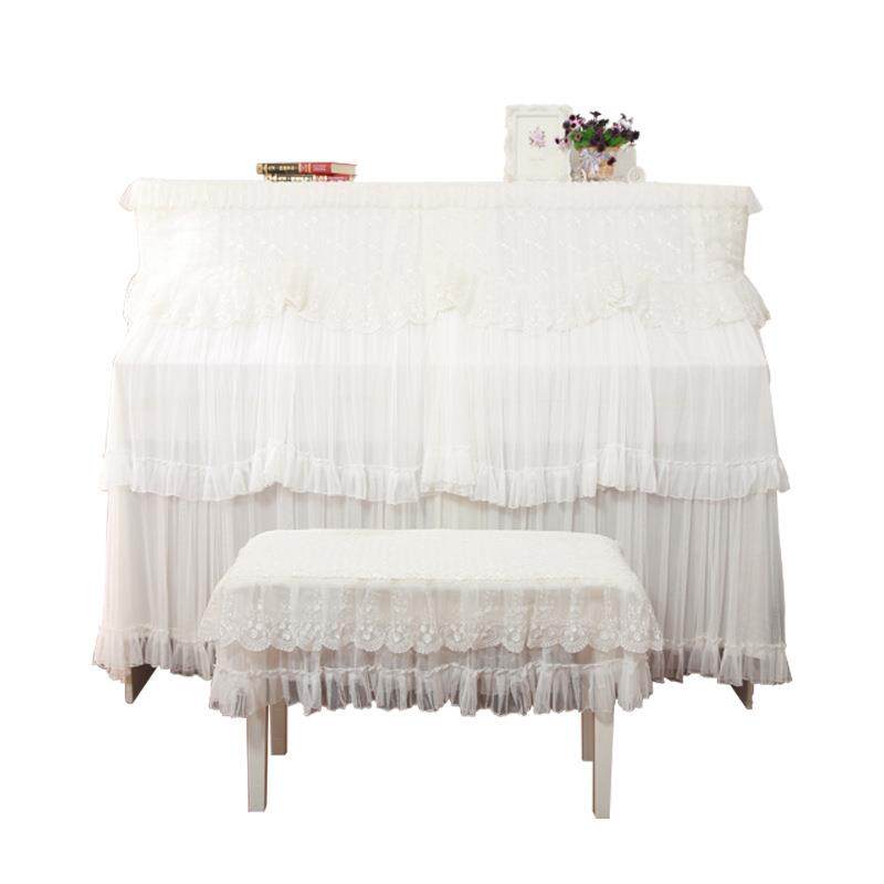 钢钢琴罩盖布新款立式琴防尘琴罩全罩蕾丝装布饰FS756235公主kω