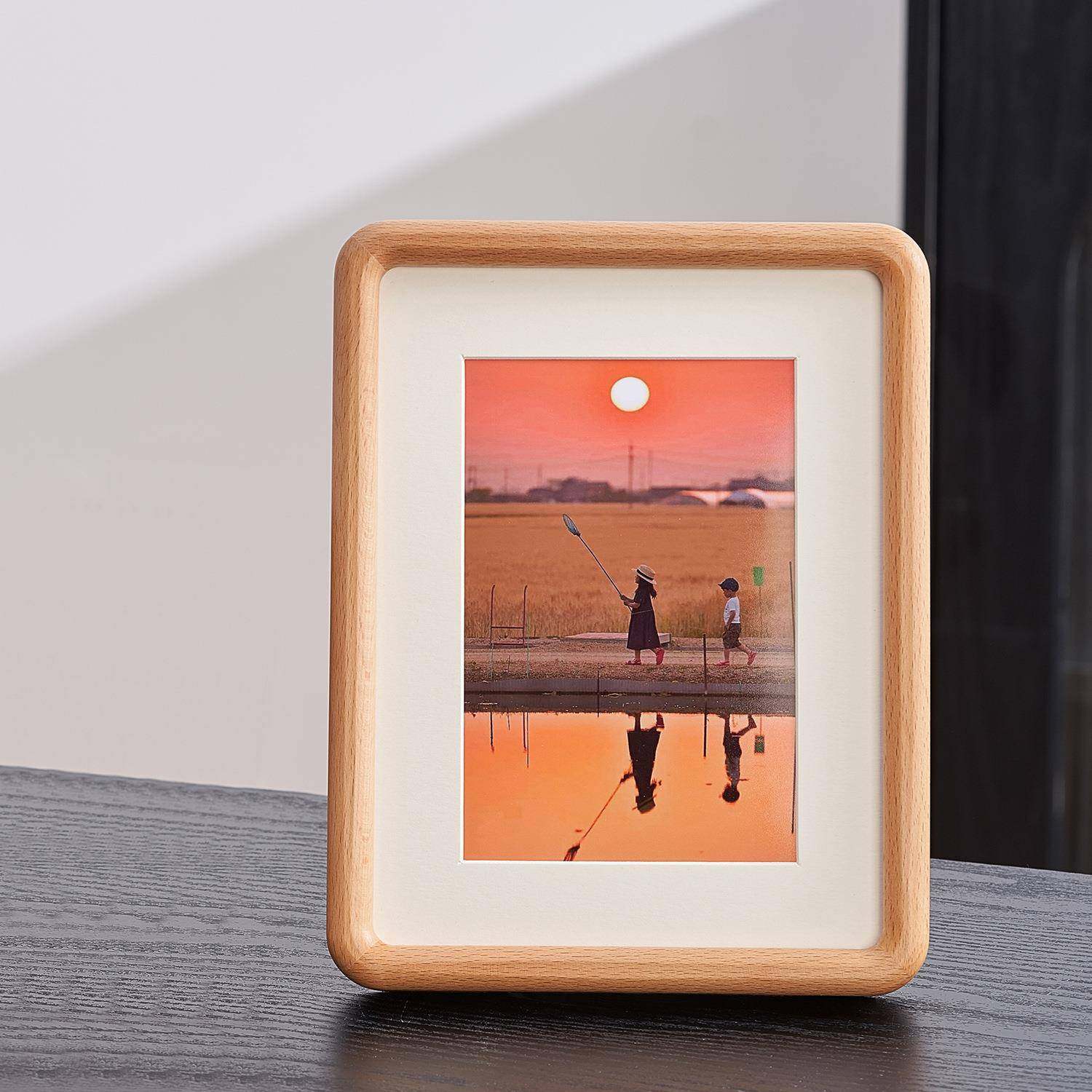 实木角相框创A洗相片框儿童婚纱摄意影摆台圆挂墙68榫卯圆弧寸10,家居饰品,DIY亲子装饰画,淘宝优惠券,粉丝福利购,淘宝优惠卷