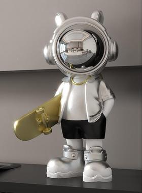 代创意电宇航员桌面摆件客现厅柜入户玄关办QJ2147视公室儿童房装