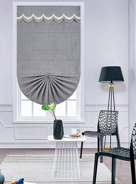 雪尼尔厅扇C129形升降帘欧客餐厅创意式帘扇形罗马送版本遮阳