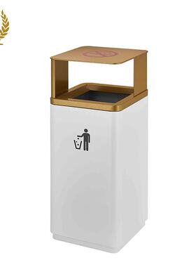 广州南方室内外公共场所商场白色铁烤漆垃圾桶带盖GPX-245