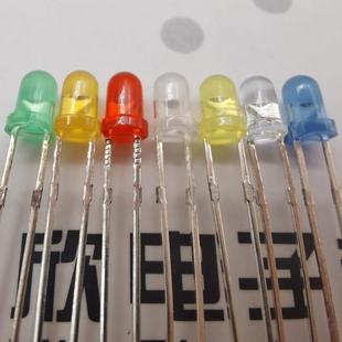 f3橙色插件灯珠3.0mm圆头聚光白发橙 雾状2.0V直插LED发光二极管