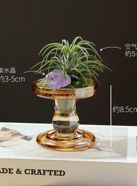 紫水晶原石消磁摆件天然水晶无火香薰石扩项石烛台创意香氛礼物