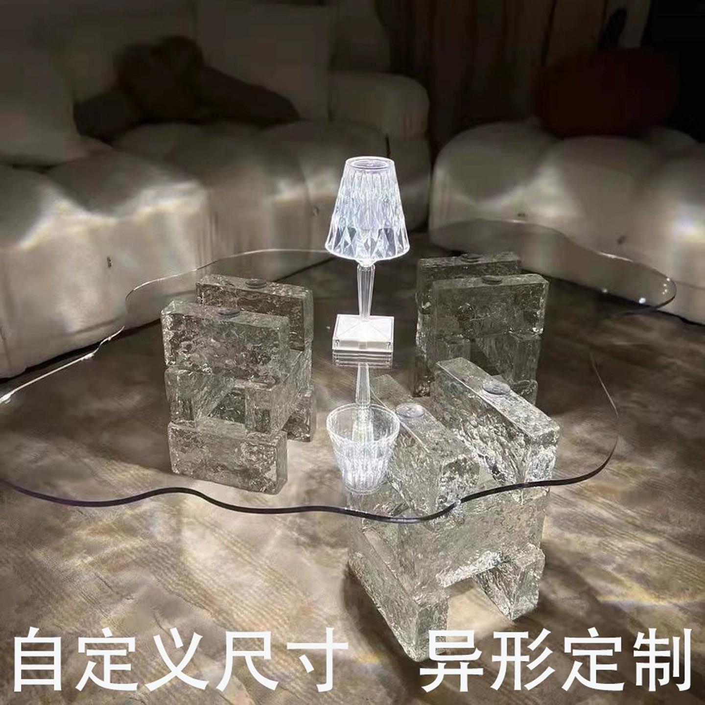 亚克力云朵创意茶几桌面 成都产异形有机玻璃板 客厅现代简约家具