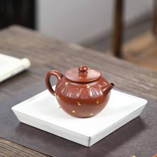 敦煌遗风原矿龙血砂手工刻画洒金王芳宜兴紫砂壶工堂供货源头茶具