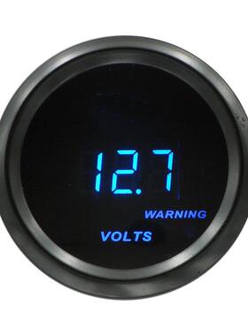 12V通用汽车改装仪表 52mm 黑圈蓝色数显 电压表 8-16V汽车仪表