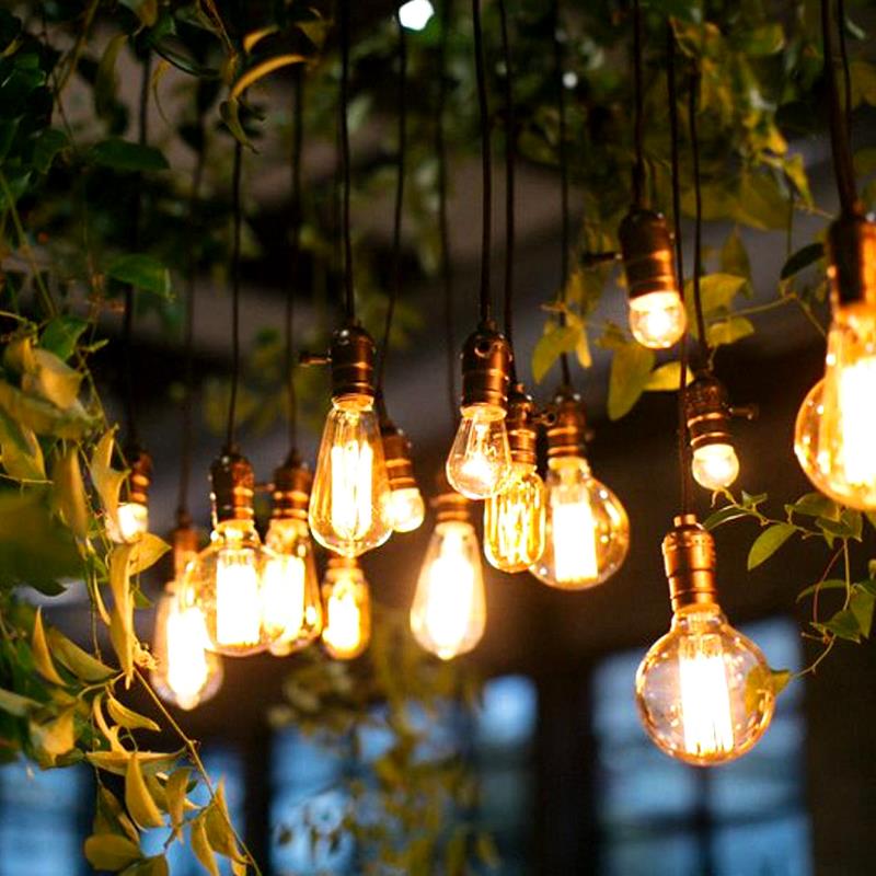 户外吊灯防水花园阳台氛围挂灯庭院露台灯串室外屋檐凉亭钨丝灯泡