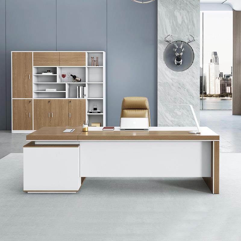 办公桌简约现代办公室家具桌椅组合经理总裁豪华桌子老板桌