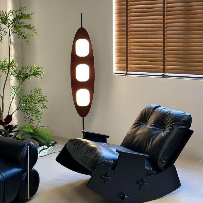 黑色半岛 实木摇椅全榫卯工艺懒人休闲中古风客厅单人沙发全黑色