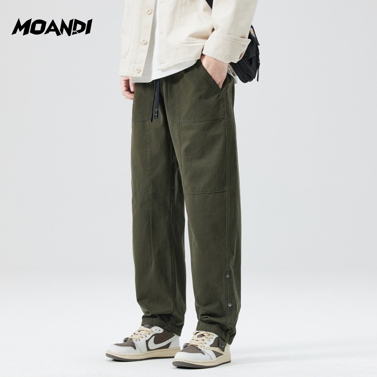 摩安迪2026年春季新款纯棉潮流宽松舒适复古户外工装裤男女同款,男装,时尚工装裤,淘宝优惠券,粉丝福利购,淘宝优惠卷