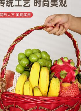 柳编水果篮藤编编手提篮篮子F97HS8H9织超购市物花篮篮水果店