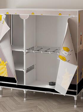 简易NSK拉布衣柜钢管加粗加固加厚全牛钢闭架津布家用链全封烘干