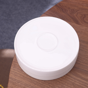 德化羊脂玉白瓷圆形陶瓷茶盘壶承B储水茶台家用托盘干泡盘玉石盘