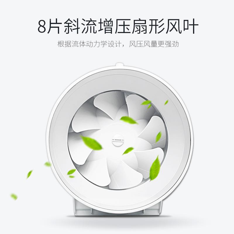 羚8寸全导管排气扇强力抽风39516道换气增压0大功率管风机DP金T2-